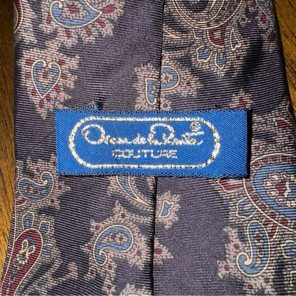 Vintage Lot of 2 Oscar de la Renta 100% Silk Mens Necktie Ties Couture